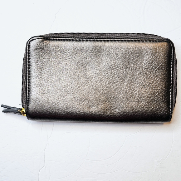 Buxton Double Zip Organizer Women's Wallet Clutch in Gunmetal Silver Est 1899 - Picture 4 of 9